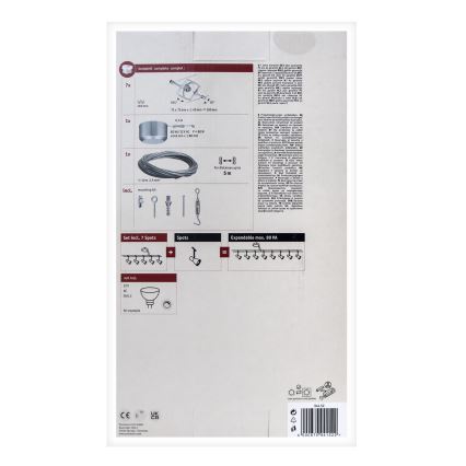 Paulmann 94152 - CONJUNTO 7xGU5,3/10W Foco para um sistema de cordas MAC 230V cromado mate