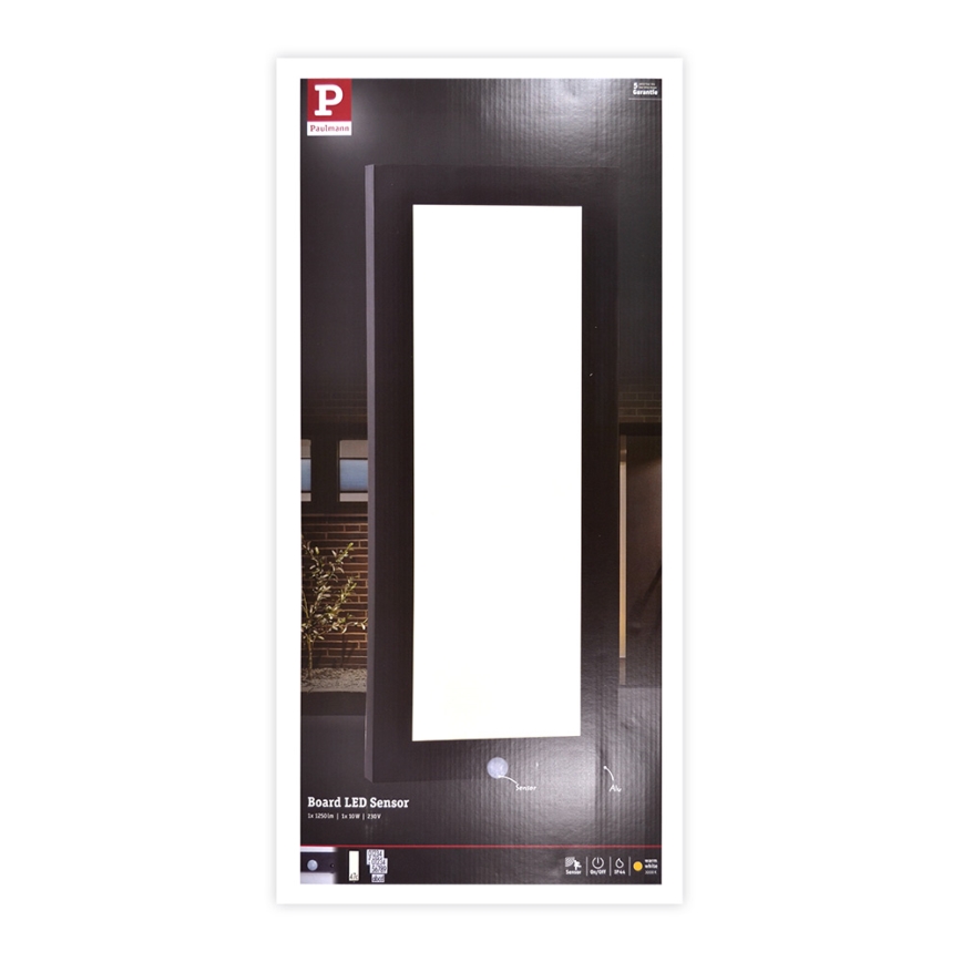 Paulmann 94256_1 - LED/10W IP44 Iluminação de teto exterior com sensor 230V