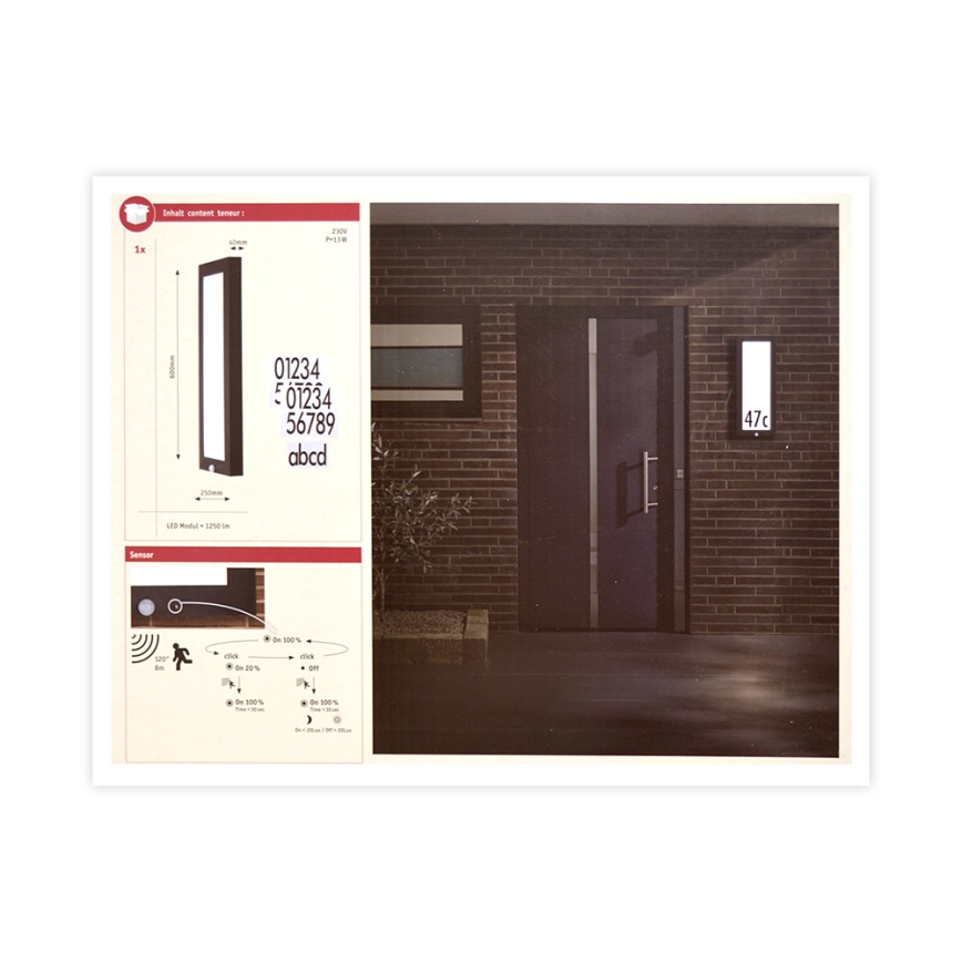 Paulmann 94256_1 - LED/10W IP44 Iluminação de teto exterior com sensor 230V