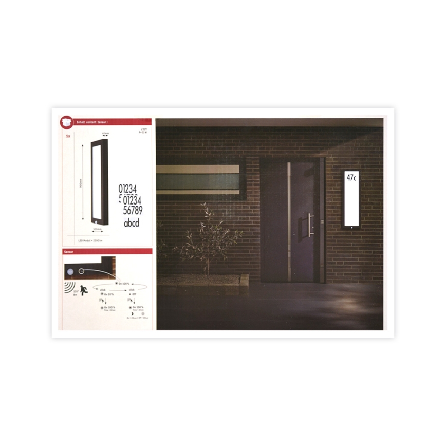Paulmann 94257_1 - LED/19W IP44 Iluminação de teto exterior com sensor 230V