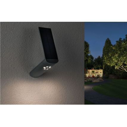 Paulmann 94261 - LED/1,2W IP44 Iluminação solar de parede com sensor ILIAS 3,7V