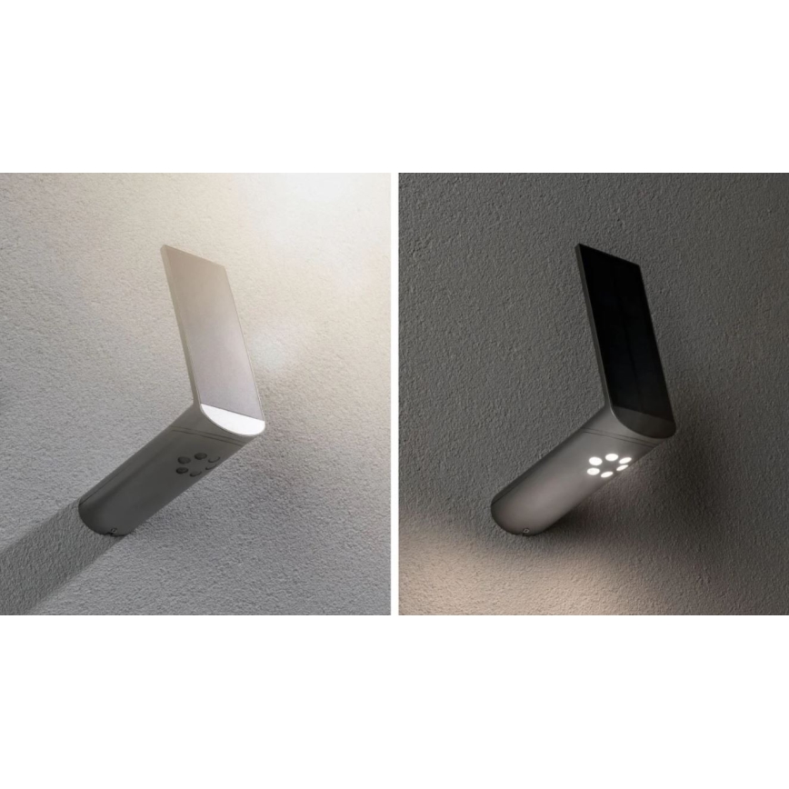 Paulmann 94261 - LED/1,2W IP44 Iluminação solar de parede com sensor ILIAS 3,7V