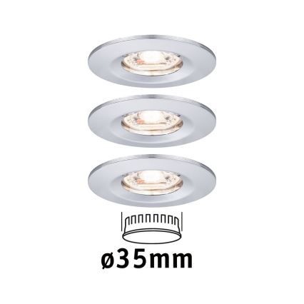 Paulmann 94303 - CONJUNTO 3xLED/4W IP44 Iluminação de encastrar para casa de banho COIN 230V