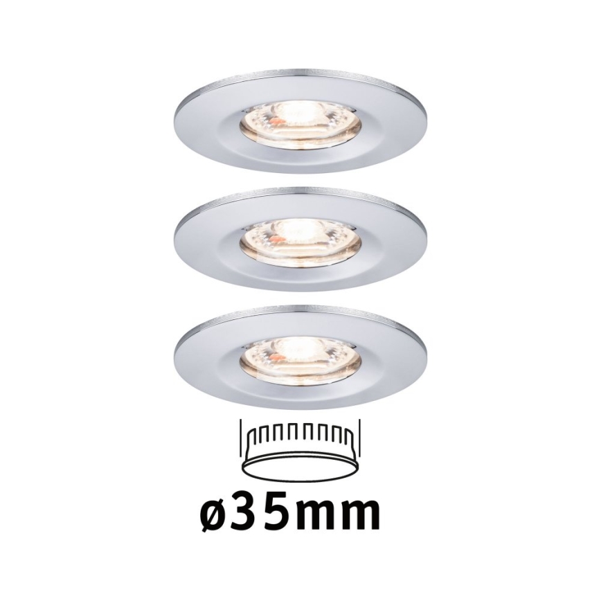 Paulmann 94303 - CONJUNTO 3xLED/4W IP44 Iluminação de encastrar para casa de banho COIN 230V