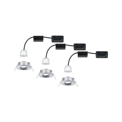 Paulmann 94303 - CONJUNTO 3xLED/4W IP44 Iluminação de encastrar para casa de banho COIN 230V