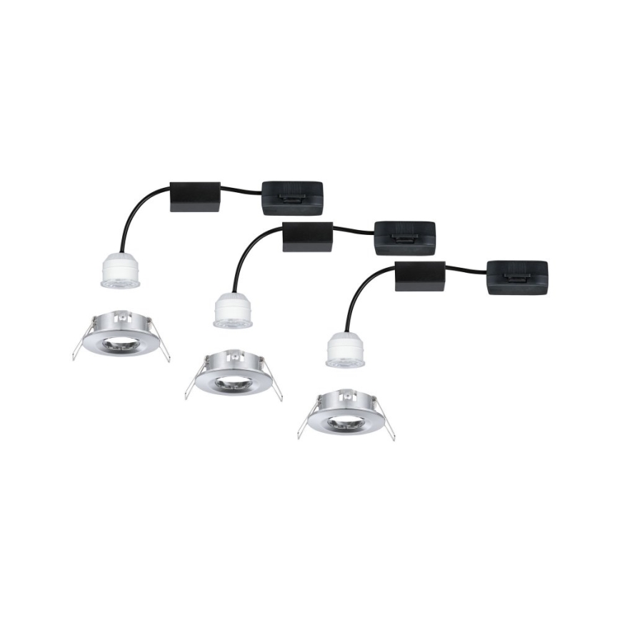 Paulmann 94303 - CONJUNTO 3xLED/4W IP44 Iluminação de encastrar para casa de banho COIN 230V