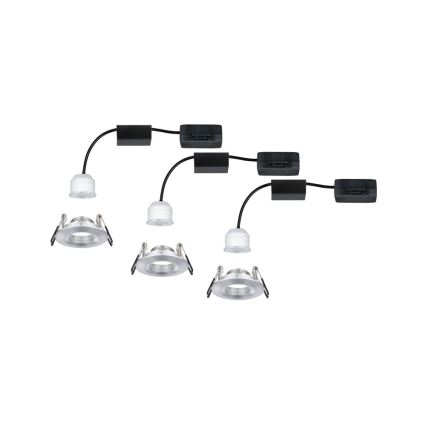 Paulmann 94305 - CONJUNTO 3xLED/4W IP44 Iluminação de encastrar para casa de banho NOVA 230V