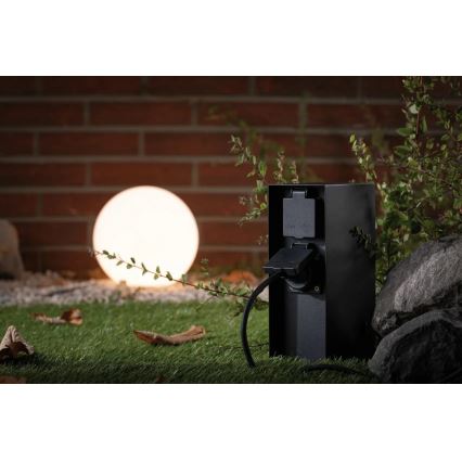 Paulmann 94313 - Coluna exterior com tomada RIO 4Z SCHUKO 230V IP44