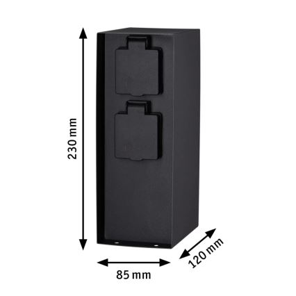 Paulmann 94313 - Coluna exterior com tomada RIO 4Z SCHUKO 230V IP44