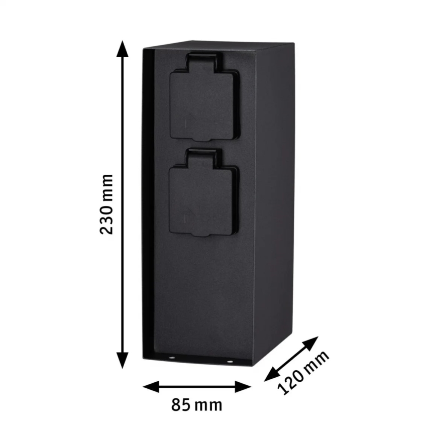 Paulmann 94313 - Coluna exterior com tomada RIO 4Z SCHUKO 230V IP44