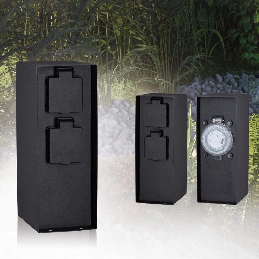 Paulmann 94314 - Coluna exterior com tomada e temporizador 2Z SCHUKO