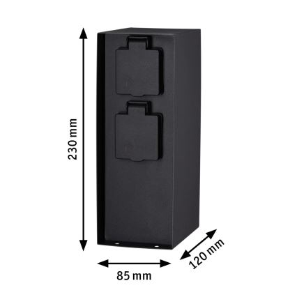 Paulmann 94314 - Coluna exterior com tomada e temporizador 2Z SCHUKO
