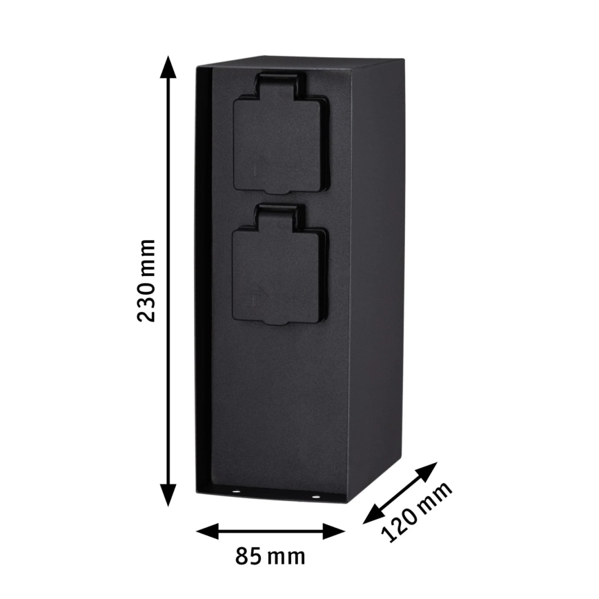 Paulmann 94314 - Coluna exterior com tomada e temporizador 2Z SCHUKO