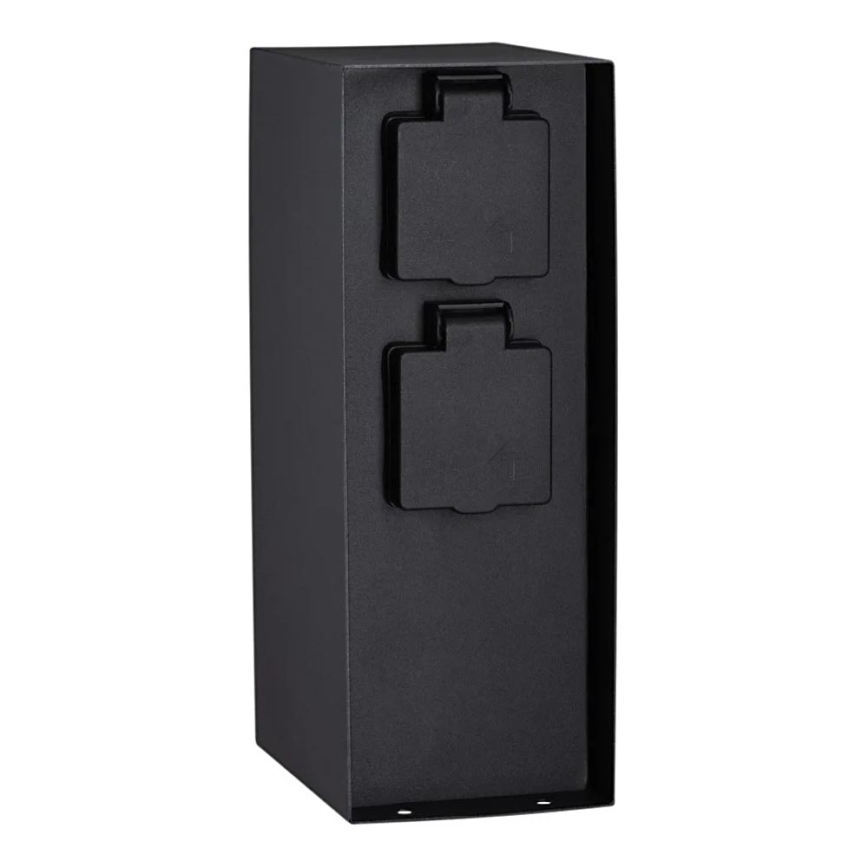 Paulmann 94315 -Coluna exterior com tomada e sensor de anoitecer RIO 3Z 230V IP44
