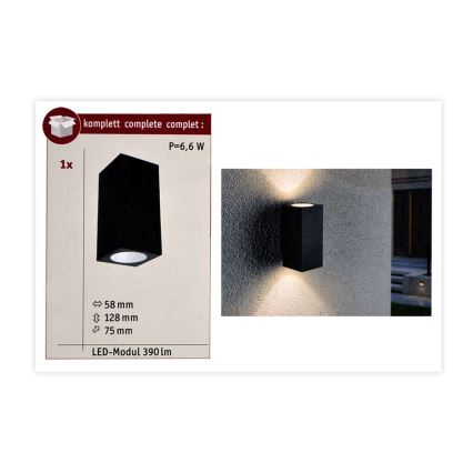 Paulmann 94328 - 2xLED/2,8W IP44 Iluminação de parede exterior FLAME 230V antracite