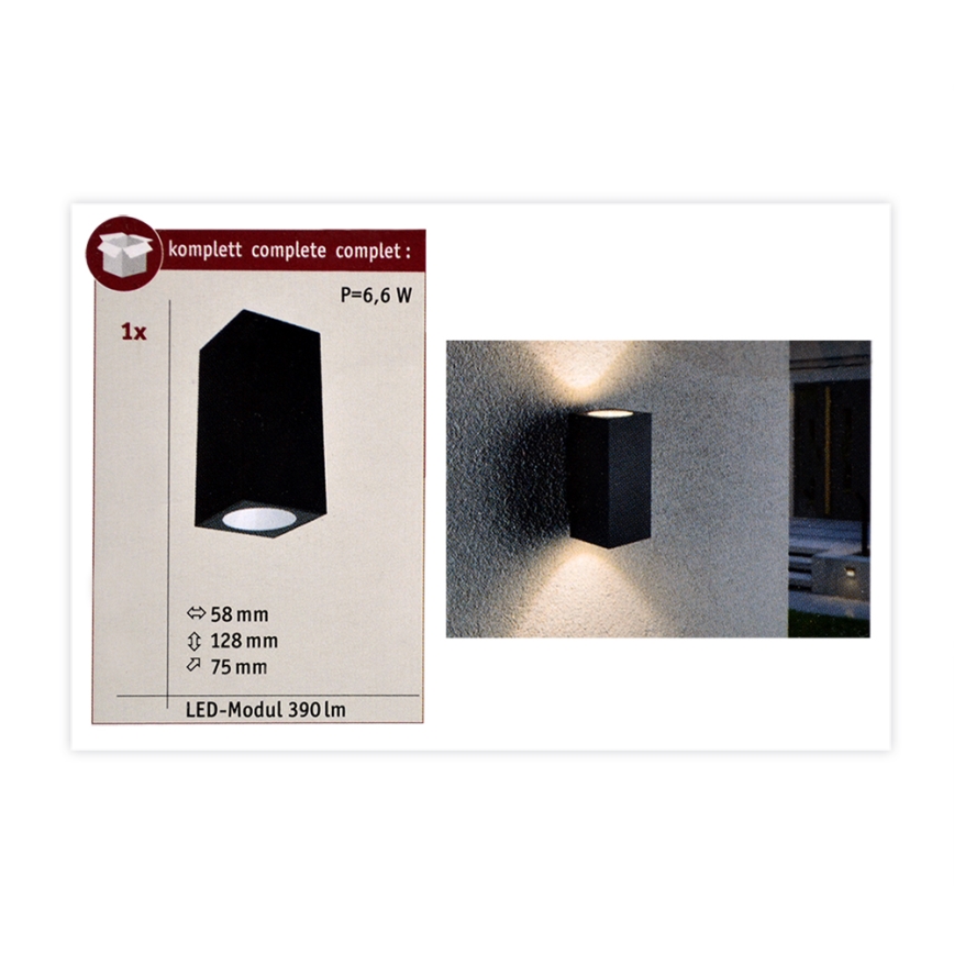 Paulmann 94328 - 2xLED/2,8W IP44 Iluminação de parede exterior FLAME 230V antracite