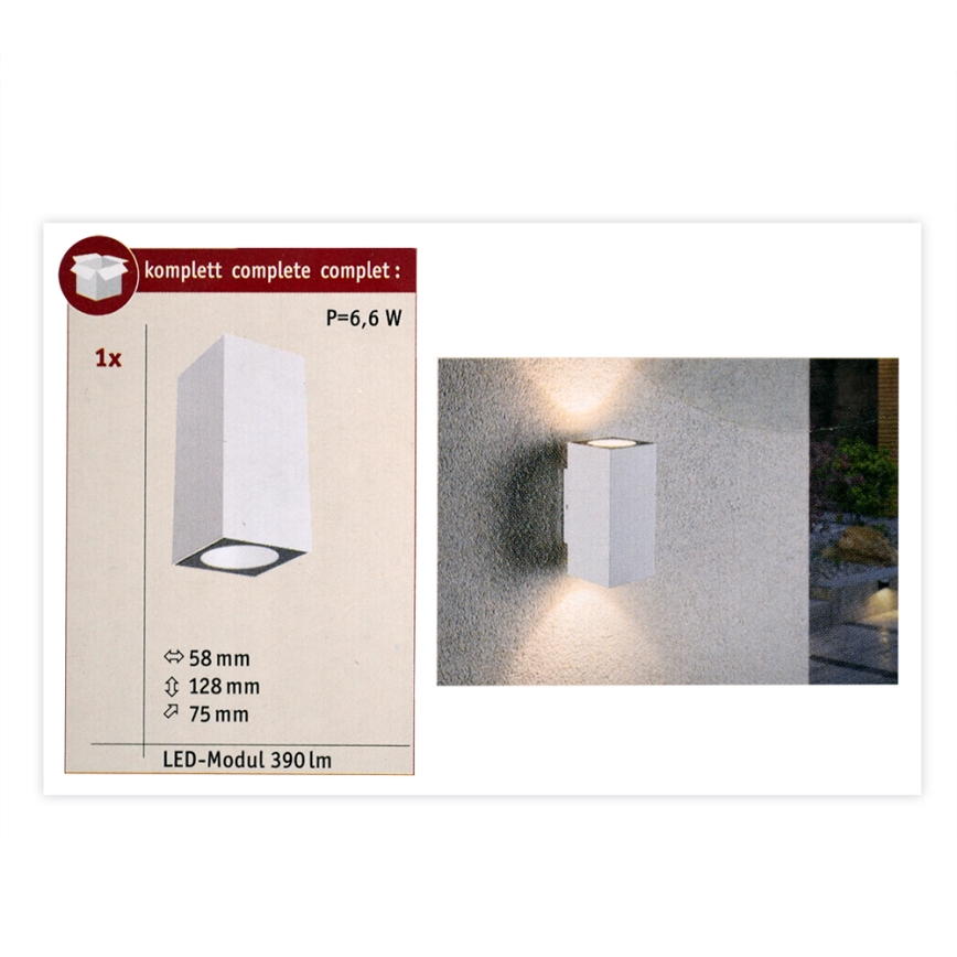 Paulmann 94330 - 2xLED/2,8W IP44 Iluminação de parede exterior  FLAME 230V branca