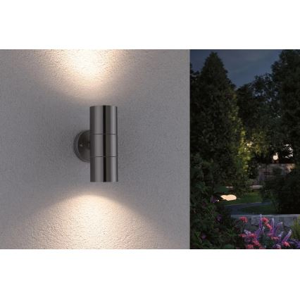 Paulmann 94331 - 2xGU10/10W IP44 Iluminação de parede exterior FLAME 230V