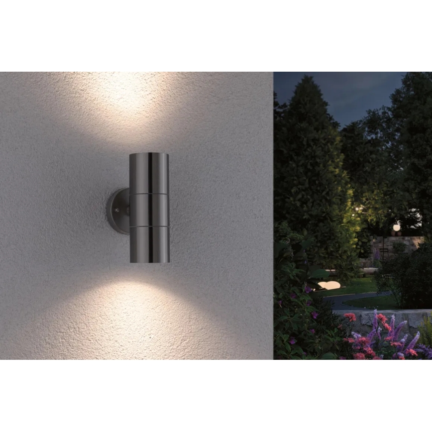 Paulmann 94331 - 2xGU10/10W IP44 Iluminação de parede exterior FLAME 230V
