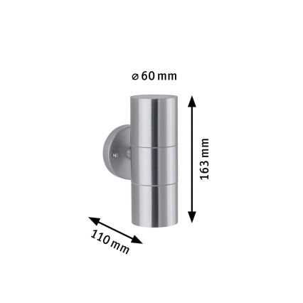Paulmann 94331 - 2xGU10/10W IP44 Iluminação de parede exterior FLAME 230V