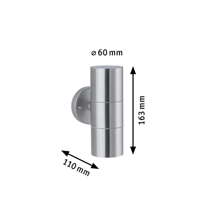 Paulmann 94331 - 2xGU10/10W IP44 Iluminação de parede exterior FLAME 230V