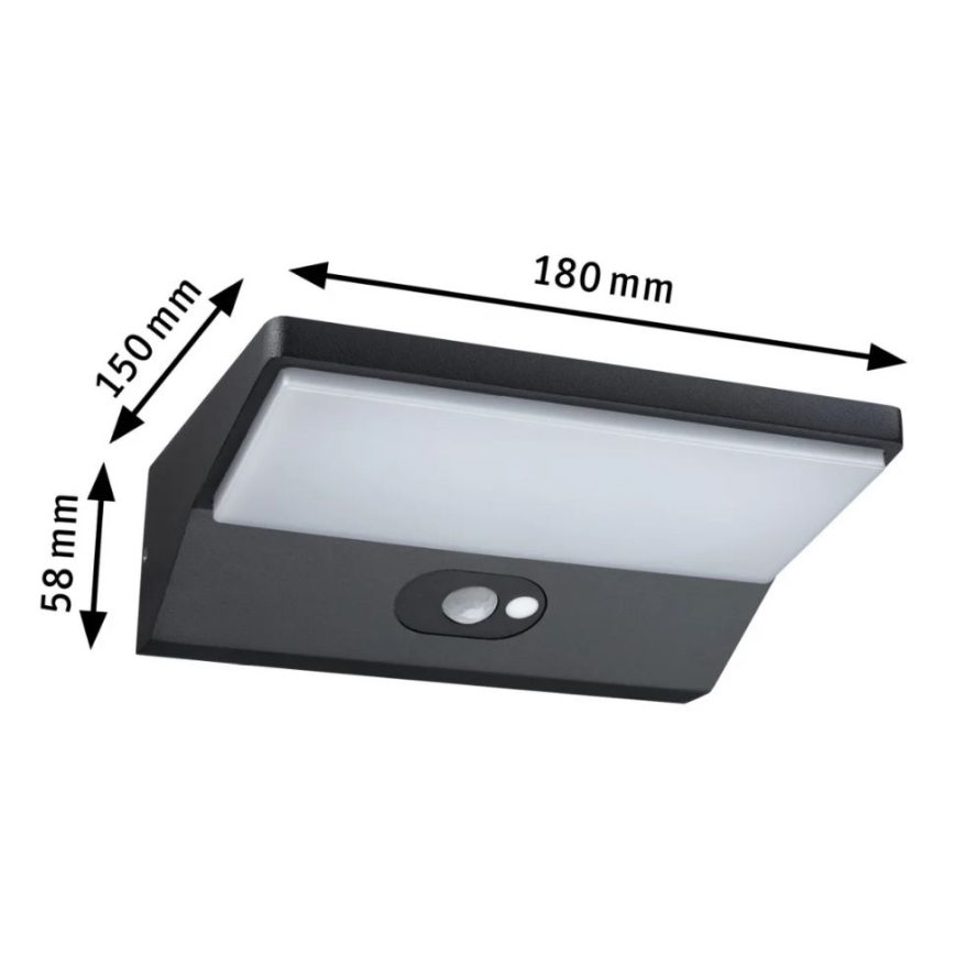 Paulmann 94333 - LED/7,4W IP44 Iluminação de parede exterior com sensor HOUSE 230V