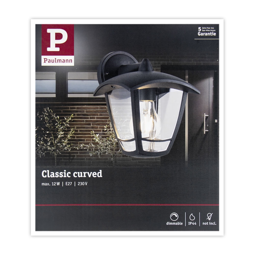 Paulmann 94392 - 1xE27/12W IP44 Iluminação de parede exterior CLASSIC 230V