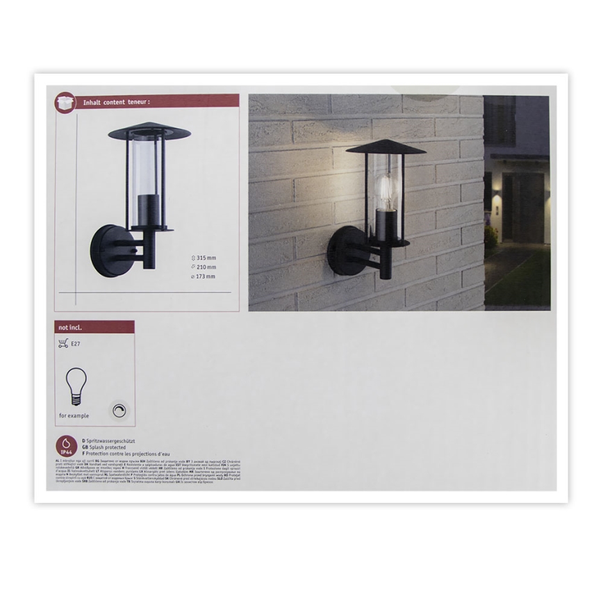 Paulmann 94398 - 1xE27/60W IP44 Iluminação de parede exterior CLASSIC 230V