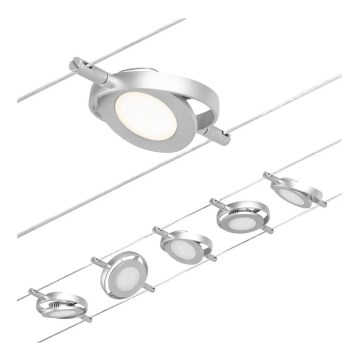 Paulmann 94414 - CONJUNTO 5xLED/4,5W Foco para um sistema de cordas ROUNDMAC 230V cromado brilhante