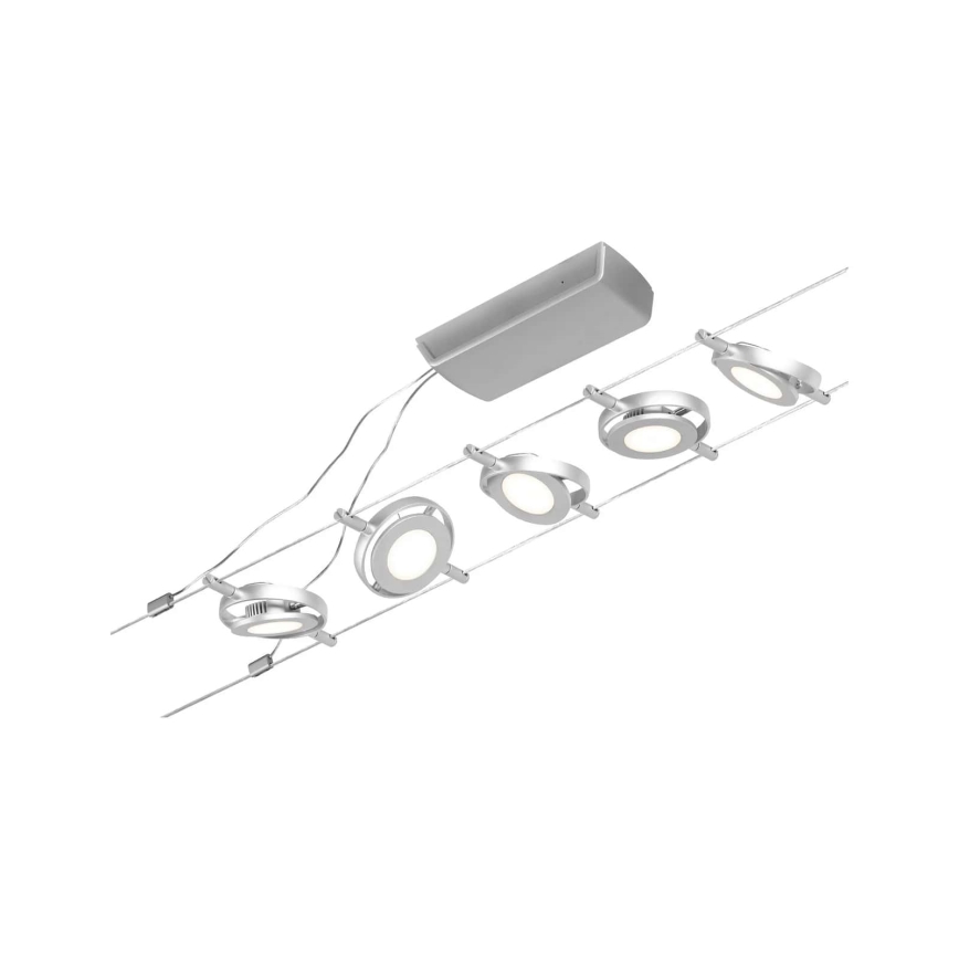 Paulmann 94414 - CONJUNTO 5xLED/4,5W Foco para um sistema de cordas ROUNDMAC 230V cromado brilhante