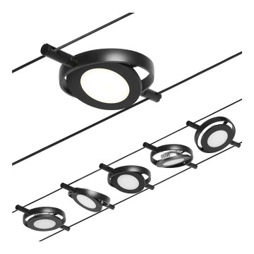 Paulmann 94418 - CONJUNTO 5xLED/4,5W Foco para um sistema de cordas ROUNDMAC 230V preto
