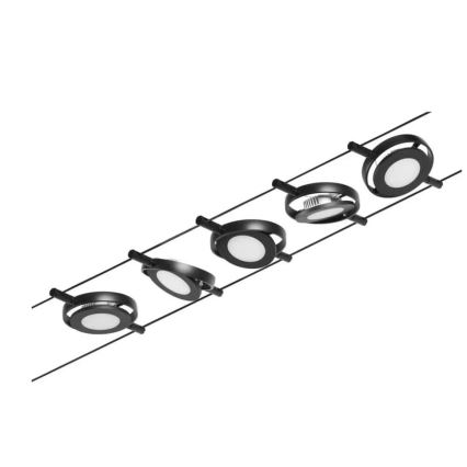Paulmann 94418 - CONJUNTO 5xLED/4,5W Foco para um sistema de cordas ROUNDMAC 230V preto