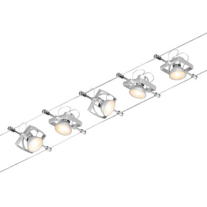 Paulmann 94430 - CONJUNTO 5xGU5,3/10W Foco para sistema de carril MAC 230V cromado mate
