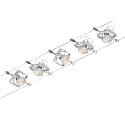 Paulmann 94430 - CONJUNTO 5xGU5,3/10W Foco para sistema de carril MAC 230V cromado mate