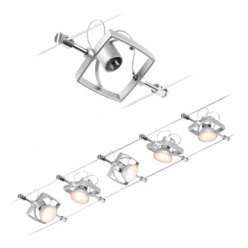 Paulmann 94430 - CONJUNTO 5xGU5,3/10W Foco para sistema de carril MAC 230V cromado mate