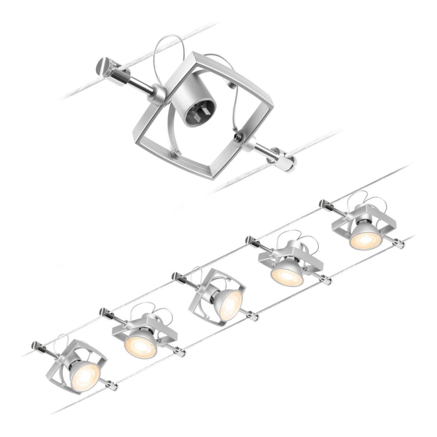 Paulmann 94430 - CONJUNTO 5xGU5,3/10W Foco para sistema de carril MAC 230V cromado mate