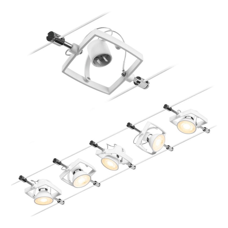 Paulmann 94432 - CONJUNTO 5xGU5,3/10W Foco para sistema de carril MAC 230V branco