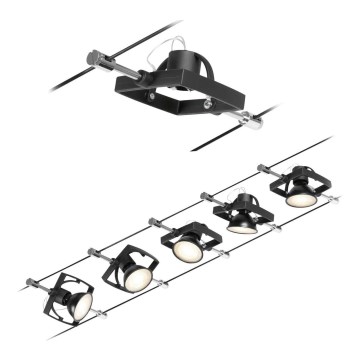 Paulmann 94434 - CONJUNTO 5xGU5,3/10W Foco para um sistema de cordas MAC 230V preto