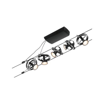 Paulmann 94440 - CONJUNTO 5xGU5,3/10W Foco para sistema de carril CARDAN 230V preto