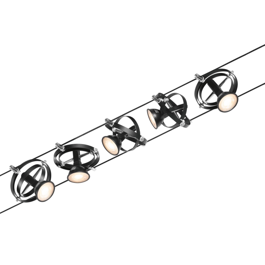 Paulmann 94440 - CONJUNTO 5xGU5,3/10W Foco para sistema de carril CARDAN 230V preto