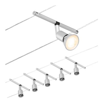 Paulmann 94442 - CONJUNTO 5xGU5,3/10W Foco para sistema de carril SALT 230V cromado mate