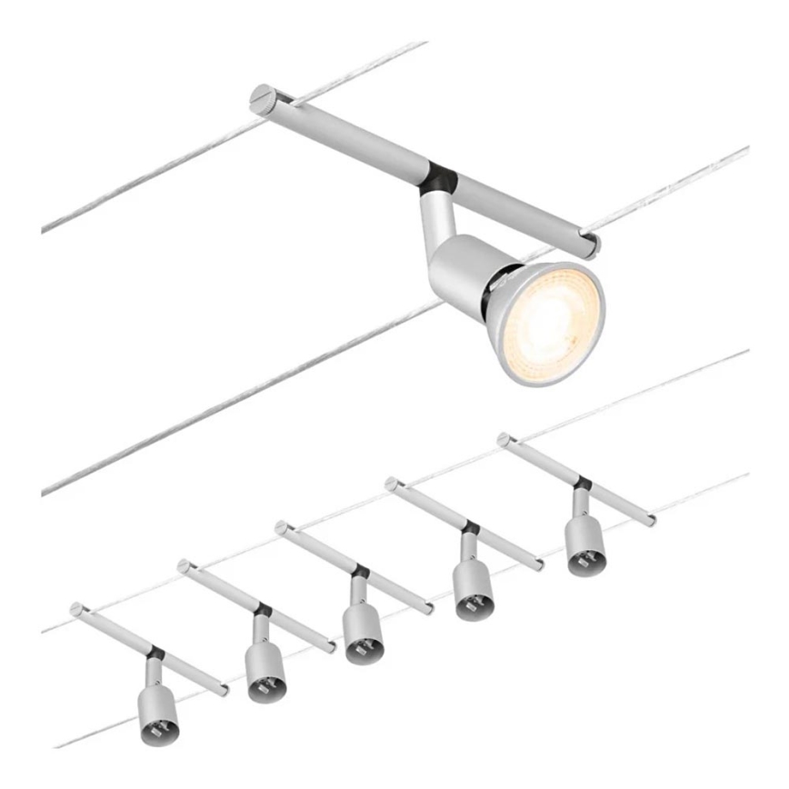 Paulmann 94442 - CONJUNTO 5xGU5,3/10W Foco para sistema de carril SALT 230V cromado mate