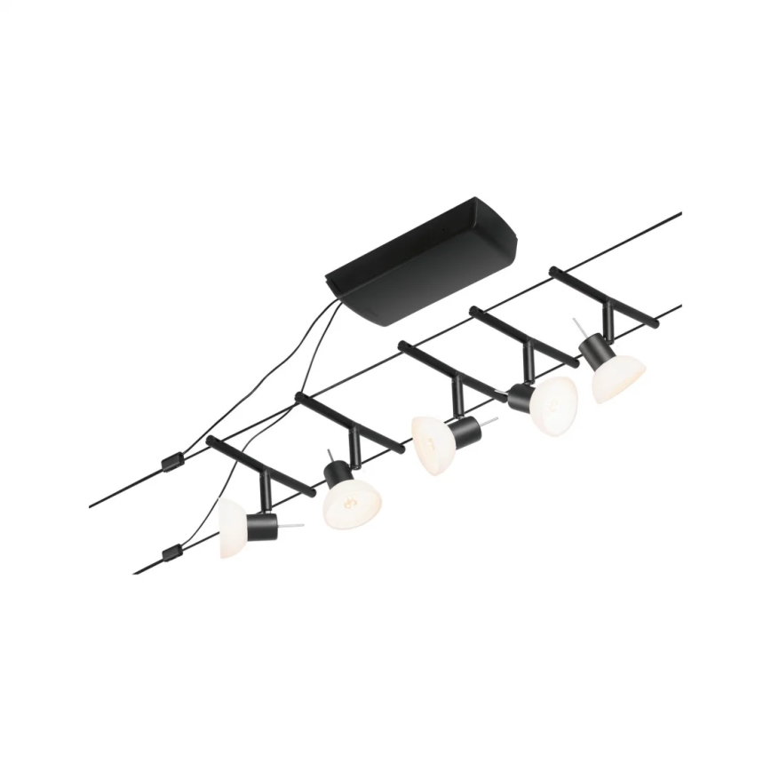 Paulmann 94450 - CONJUNTO 5xGU5,3/10W Foco para sistema de carril SHEELA 230V preto