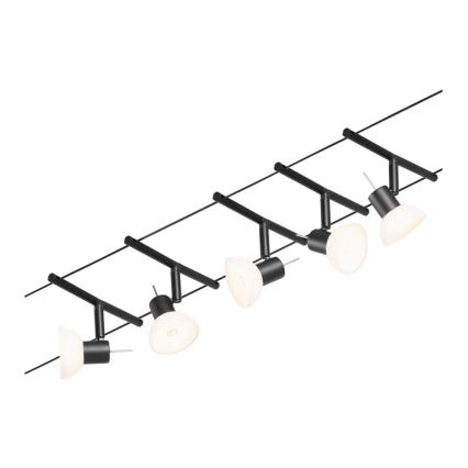 Paulmann 94450 - CONJUNTO 5xGU5,3/10W Foco para sistema de carril SHEELA 230V preto