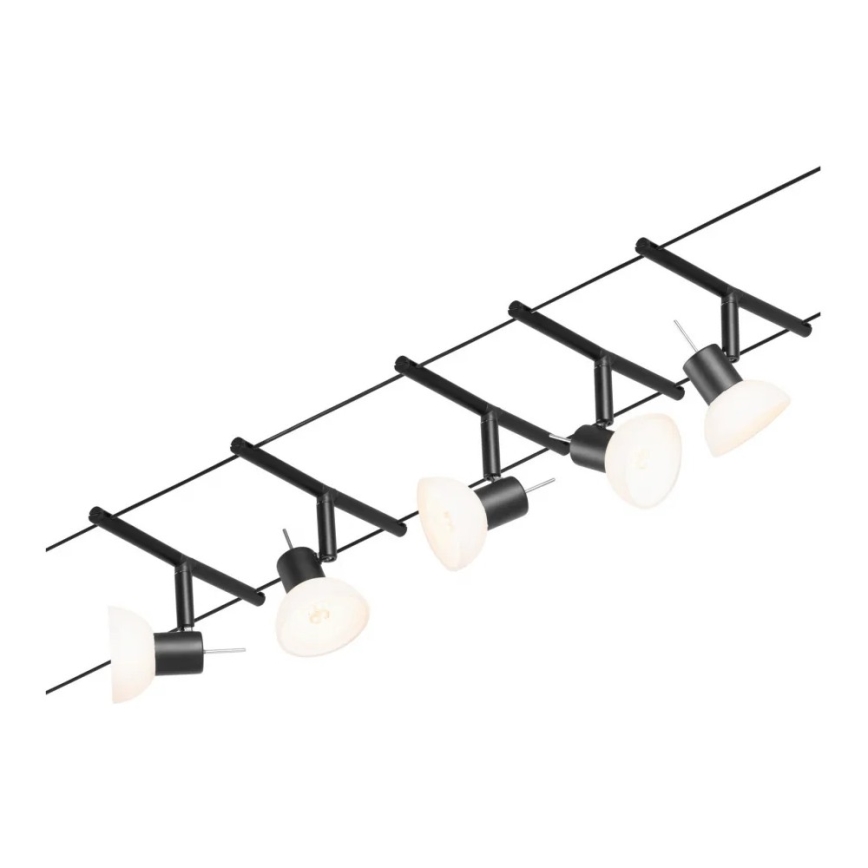 Paulmann 94450 - CONJUNTO 5xGU5,3/10W Foco para sistema de carril SHEELA 230V preto