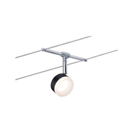 Paulmann 94457 - Conjunto 5xLED/4W Spot para sistema de cabos CLEAR 230V preto/cromado brilhante