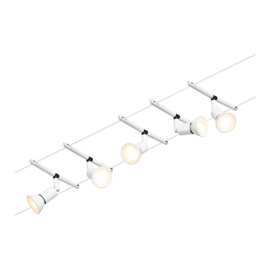 Paulmann 94458 - CONJUNTO 5xGU5,3/10W Foco para sistema de carril SALT 230V branco