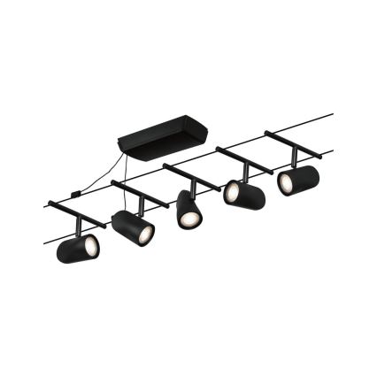 Paulmann 94469 - CONJUNTO 5xGU5,3/10W Foco para sistema de carril CUP 230V preto