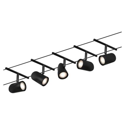 Paulmann 94469 - CONJUNTO 5xGU5,3/10W Foco para sistema de carril CUP 230V preto