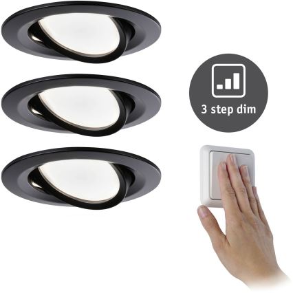 Paulmann 94472 - CONJUNTO 3xLED/6W  IP23 Foco de encastrar de casa de banho com regulação NOVA 230V
